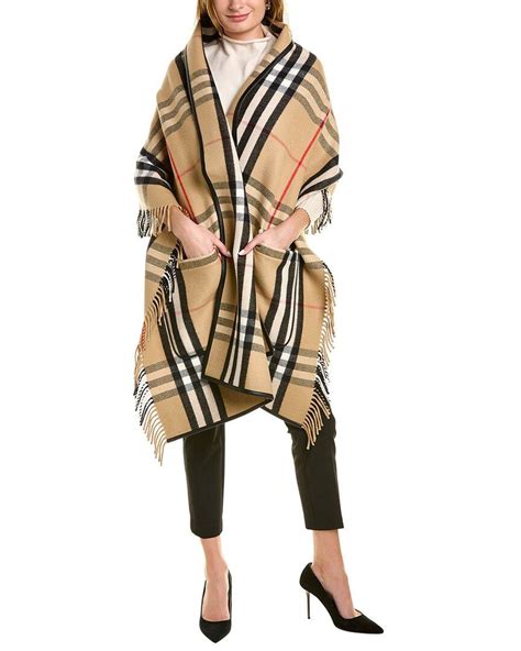 burberry check fringe wrap lyst.com beige